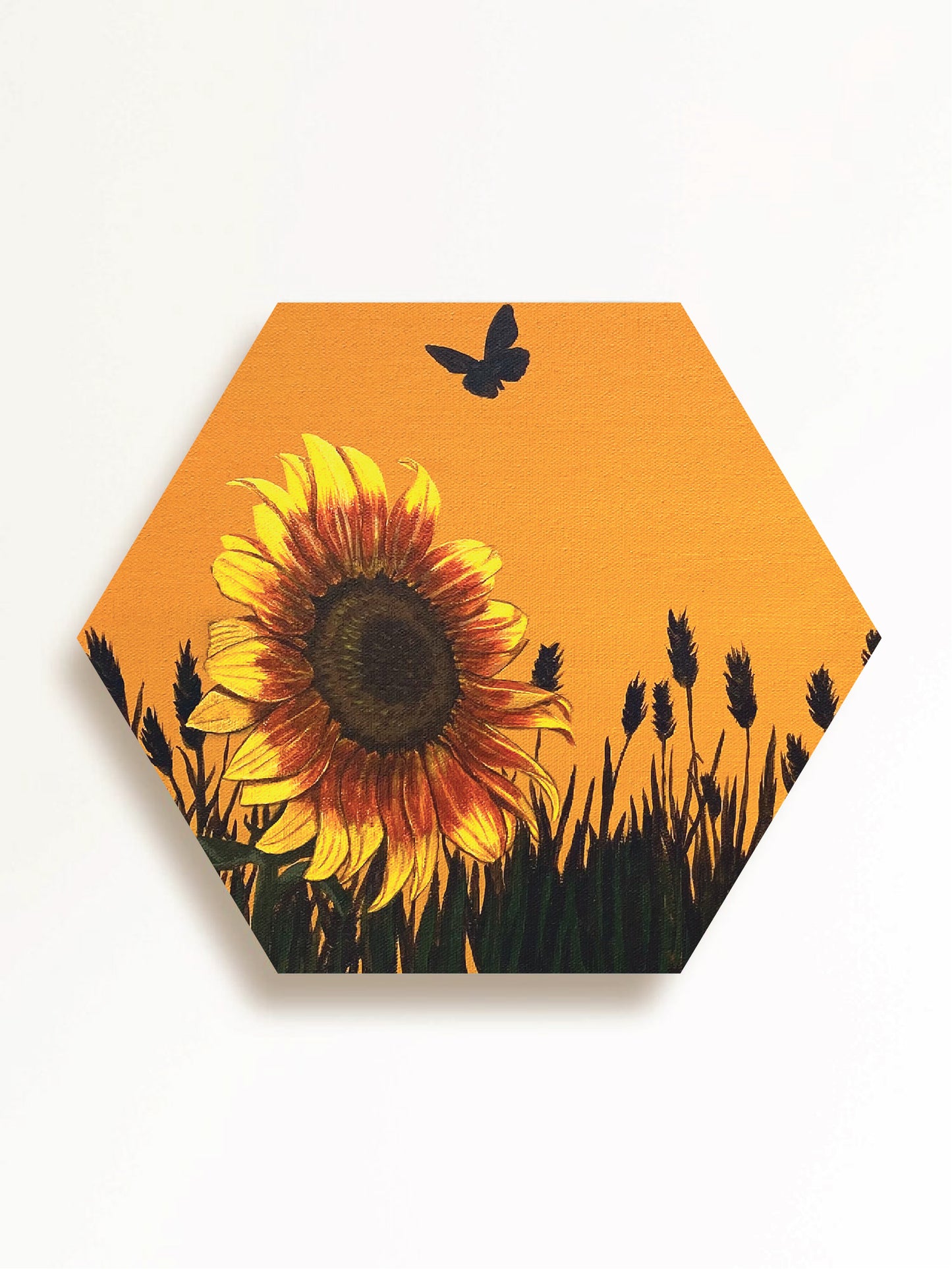 Set of 3 WOOD HEXAGON PRINT