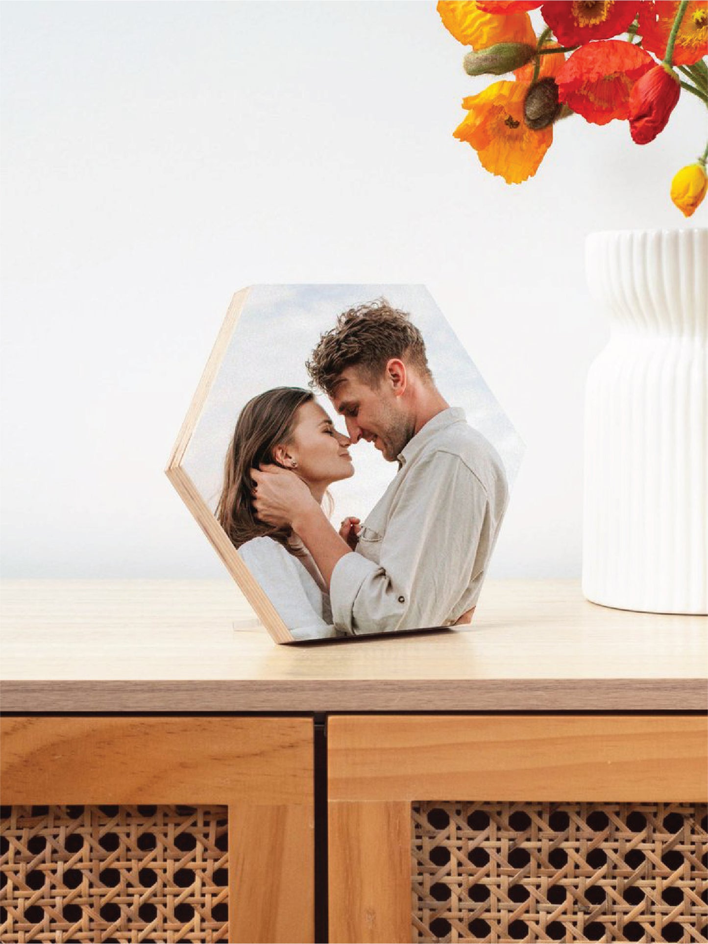 Happy Chappy WOOD HEXAGON PRINT