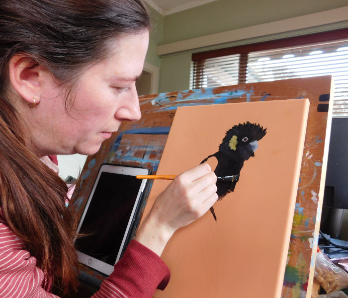 Yellow Tailed Black Modern Realism Painting